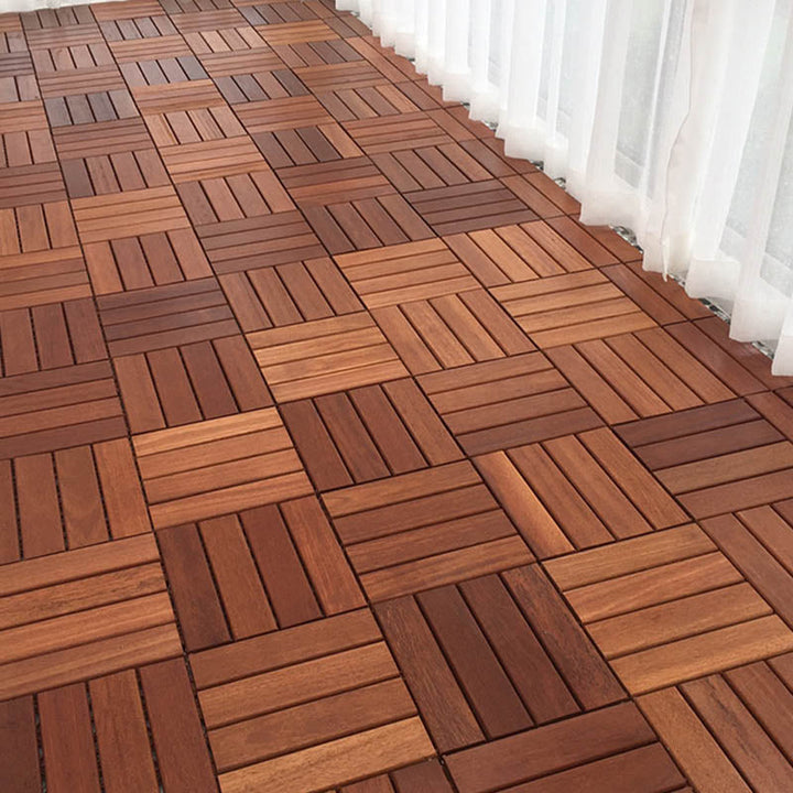 Lisslune | Classic Terrace Decking Natural Wood Waterproof Smooth Outdoor Flooring