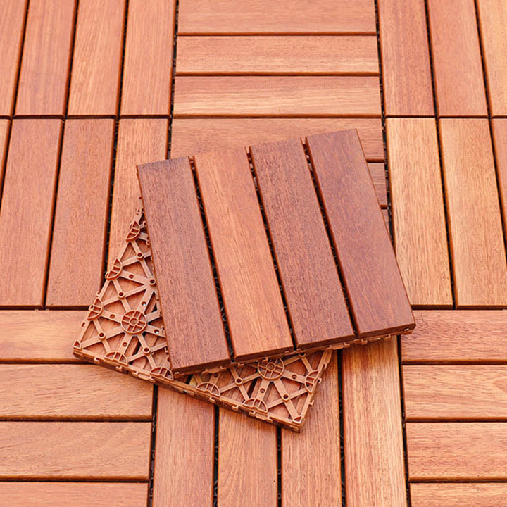 Lisslune | Classic Terrace Decking Natural Wood Waterproof Smooth Outdoor Flooring