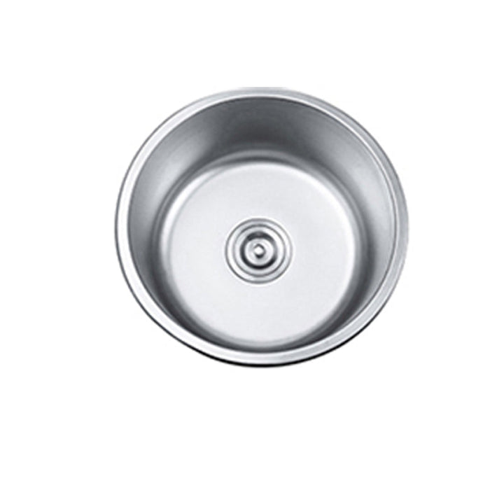 Lisslune | Round Single Bowl Kitchen Sink Stainless Steel Sink with Drain Strainer Set