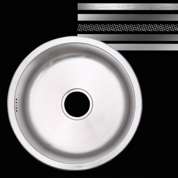 Lisslune | Round Single Bowl Kitchen Sink Stainless Steel Sink with Drain Strainer Set