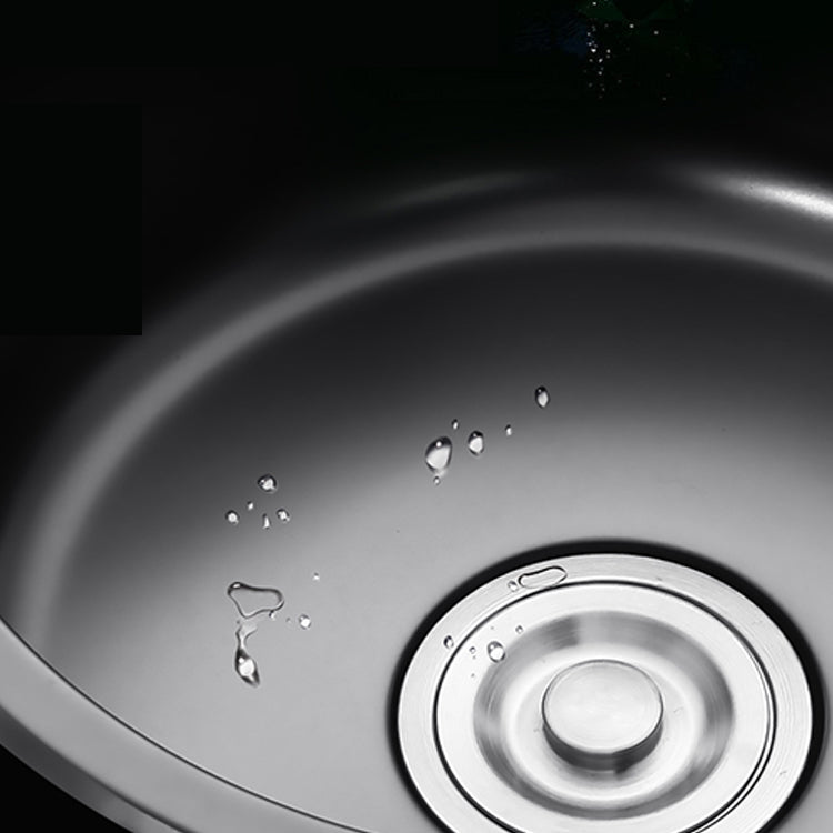 Lisslune | Single Bowl Kitchen Sink Round Stainless Steel Sink with Drain Strainer Kits