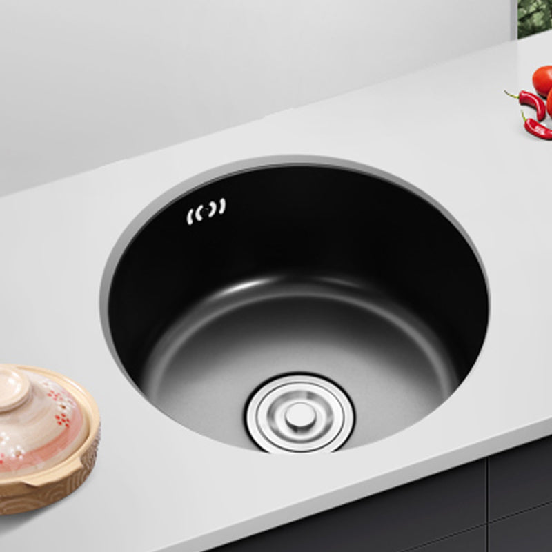 Lisslune | Single Bowl Kitchen Sink Round Stainless Steel Sink with Drain Strainer Kits