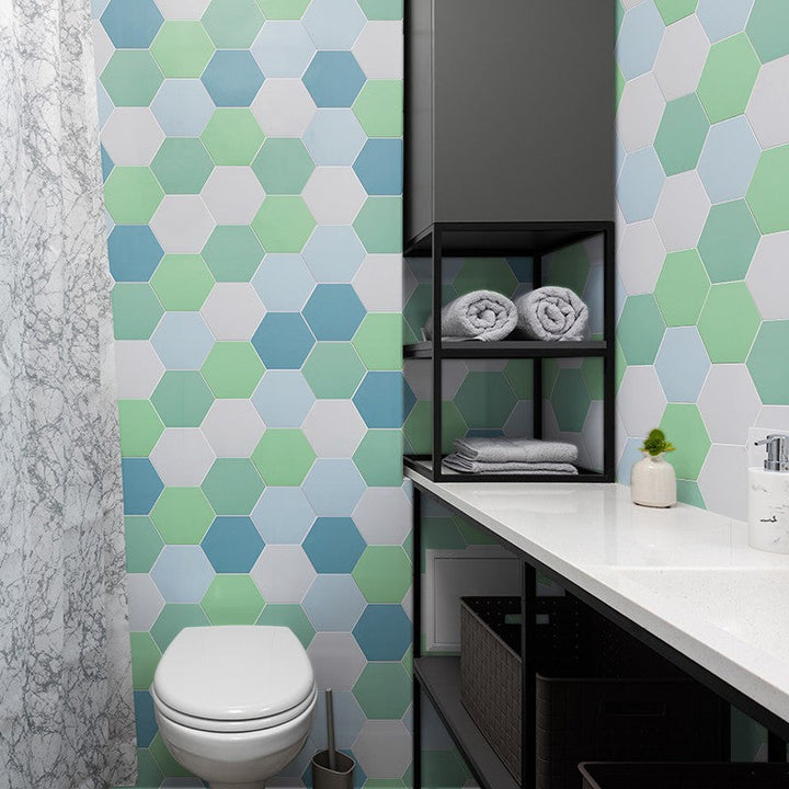 Lisslune | Peel and Stick Tiles Hexagonal Peel and Stick Backwall 20 Pack for the Bathroom