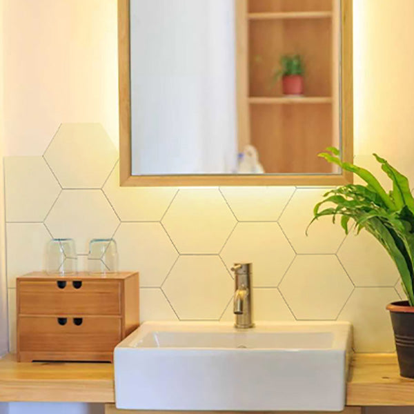 Lisslune | Peel and Stick Tiles Hexagonal Peel and Stick Back Wall 20 Pack for the Bathroom