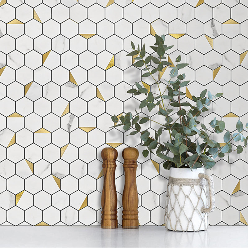 Lisslune | Hexagonal Modern Peel and Stick Tiles Mosaic Tiles Peel and Stick Backsplashes