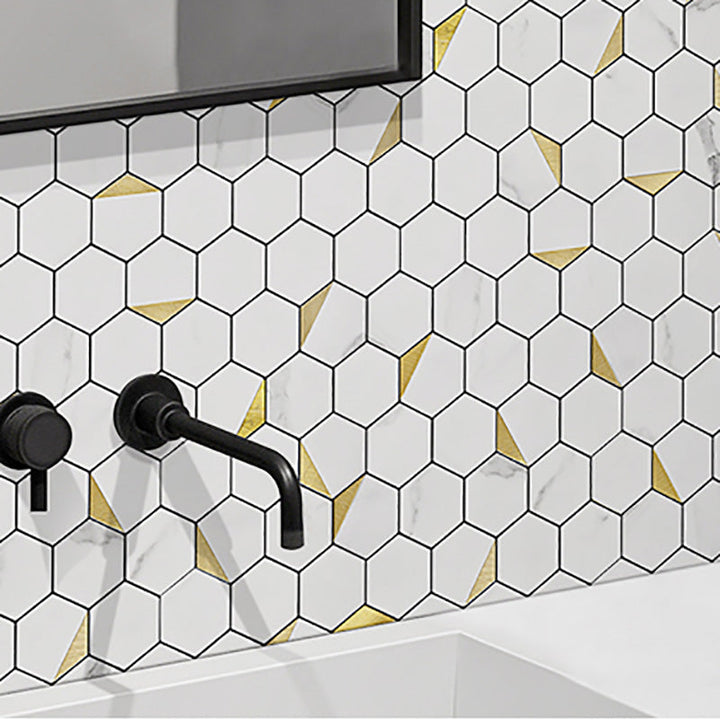 Lisslune | Hexagonal Modern Peel and Stick Tiles Mosaic Tiles Peel and Stick Backsplashes
