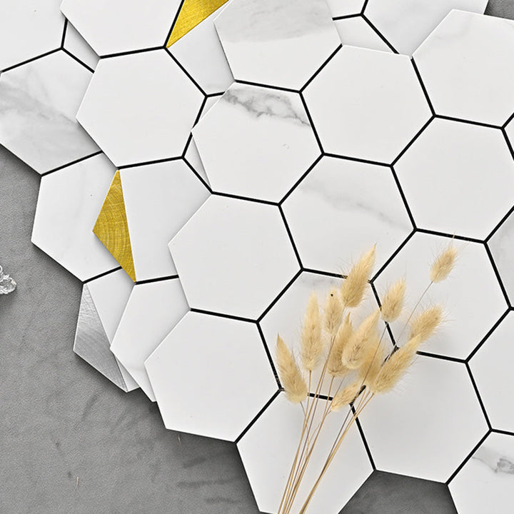 Lisslune | Hexagonal Modern Peel and Stick Tiles Mosaic Tiles Peel and Stick Backdrops