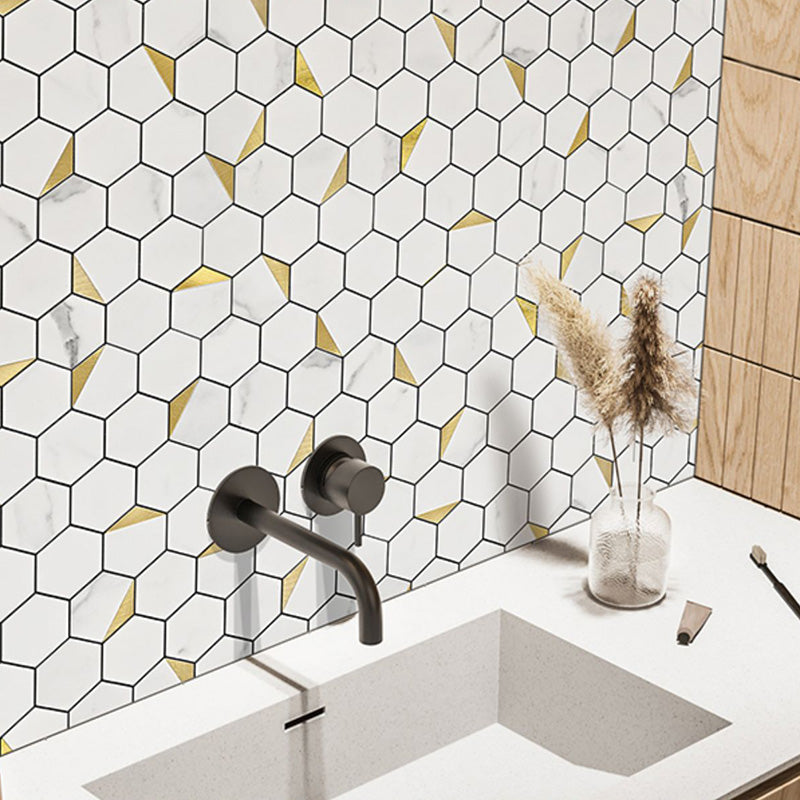 Lisslune | Hexagonal Modern Peel and Stick Tiles Mosaic Tiles Peel and Stick Backsplashes