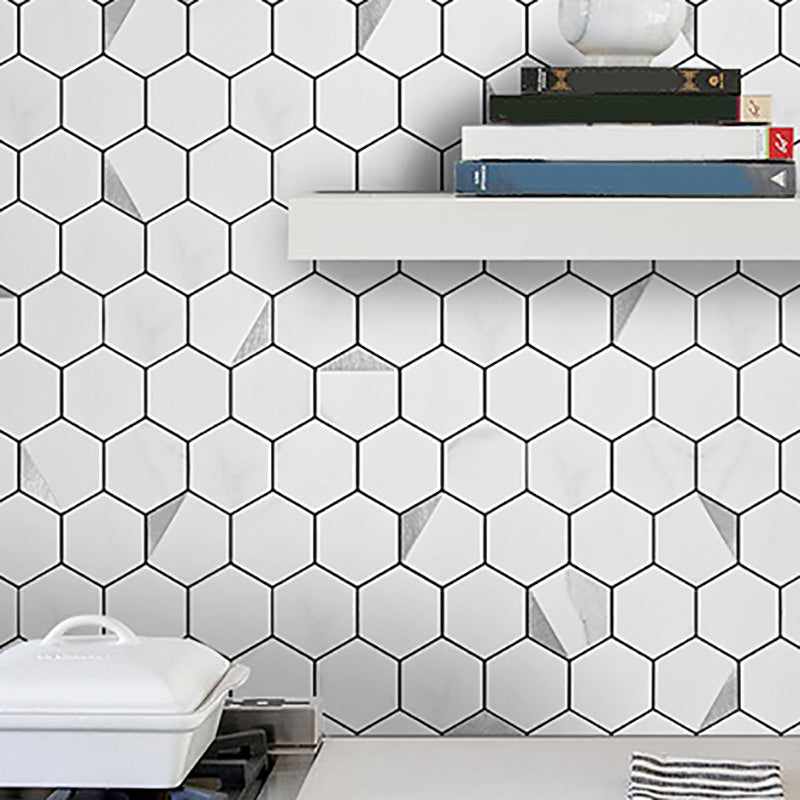 Lisslune | Hexagonal Modern Peel and Stick Tiles Mosaic Tiles Peel and Stick Backsplashes