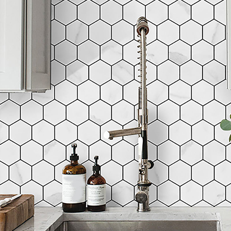 Lisslune | Hexagonal Modern Peel and Stick Tiles Mosaic Tiles Peel and Stick Backdrops