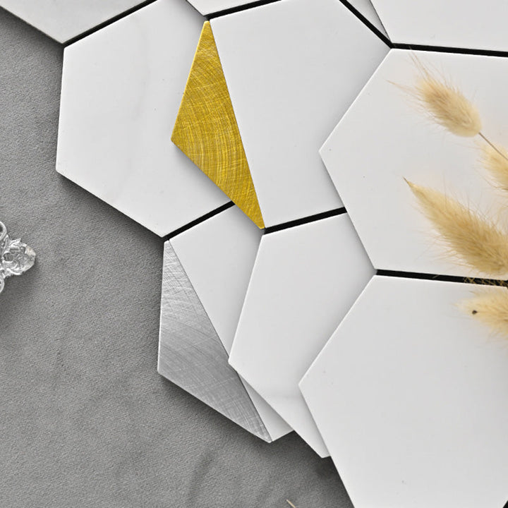 Lisslune | Hexagonal Modern Peel and Stick Tiles Mosaic Tiles Peel and Stick Backdrops