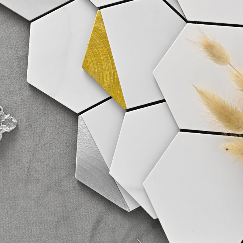 Lisslune | Hexagonal Modern Peel and Stick Tiles Mosaic Tiles Peel and Stick Backsplashes