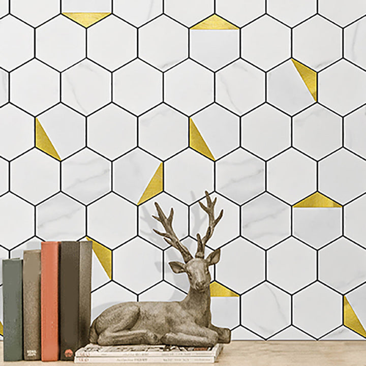 Lisslune | Hexagonal Modern Peel and Stick Tiles Mosaic Tiles Peel and Stick Backsplashes