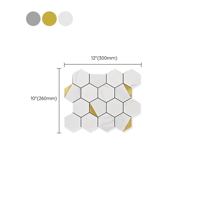 Lisslune | Hexagonal Modern Peel and Stick Tiles Mosaic Tiles Peel and Stick Backdrops
