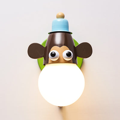 Skørter | Tier head Kindergarten Wall lamp Metal Single light Modern Sweet Wall lamp in Green