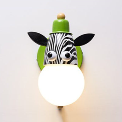 Skørter | Tier head Kindergarten Wall lamp Metal Single light Modern Sweet Wall lamp in Green
