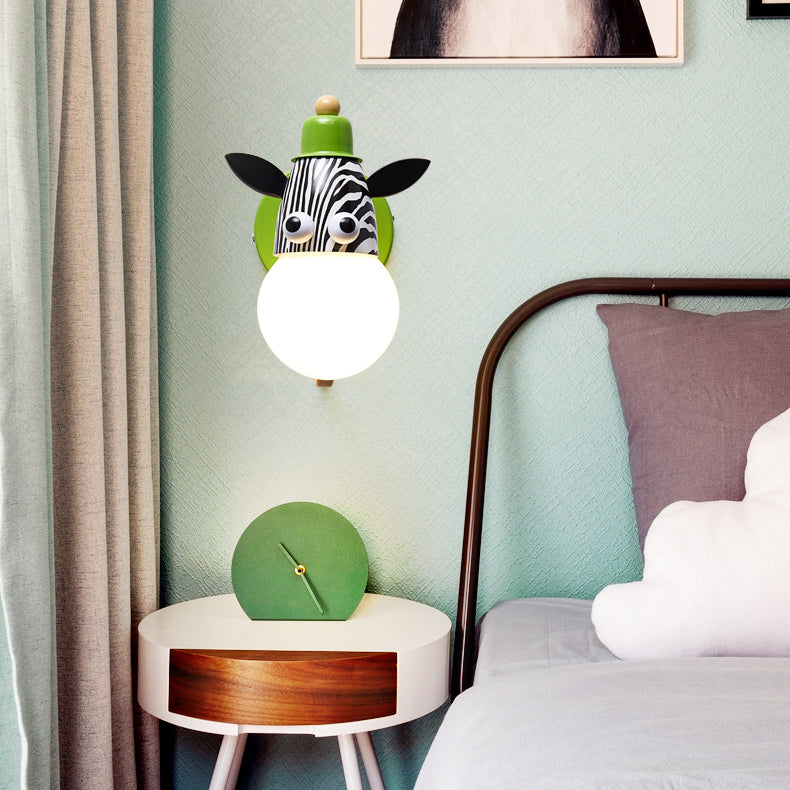 Skørter | Tier head Kindergarten Wall lamp Metal Single light Modern Sweet Wall lamp in Green