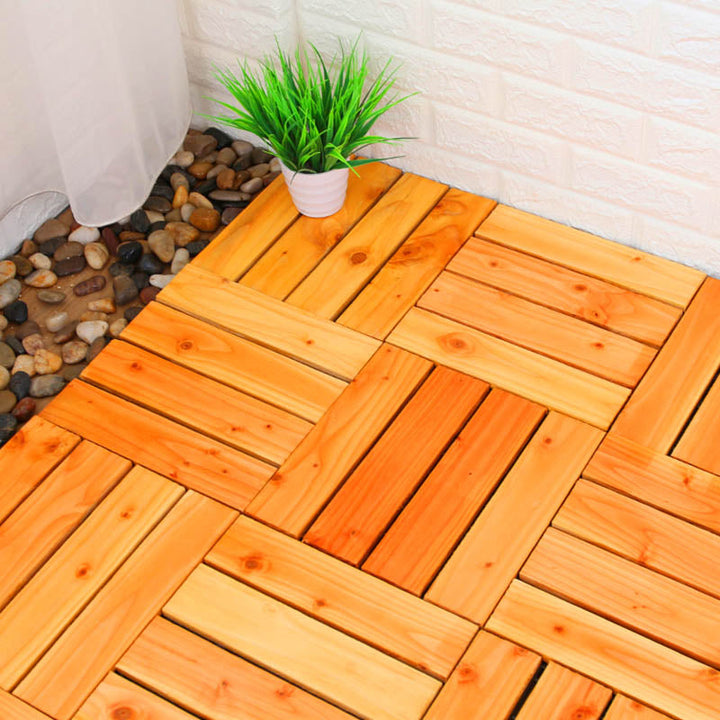 Lisslune | Connection Patio Floor Tiles Made of Solid Wood Patio Floor Tiles