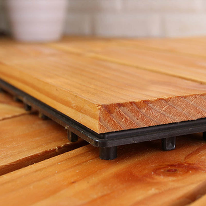 Lisslune | Connection Patio Floor Tiles Made of Solid Wood Patio Floor Tiles