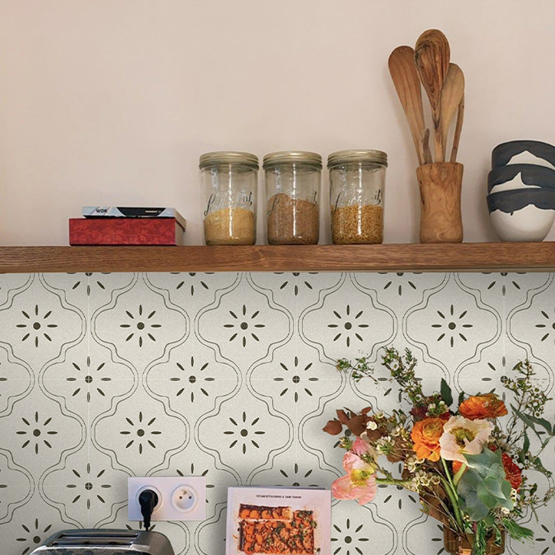 Lisslune | White Peel and Stick Mosaic Tile Peel and Stick Backsplash 10 Pack