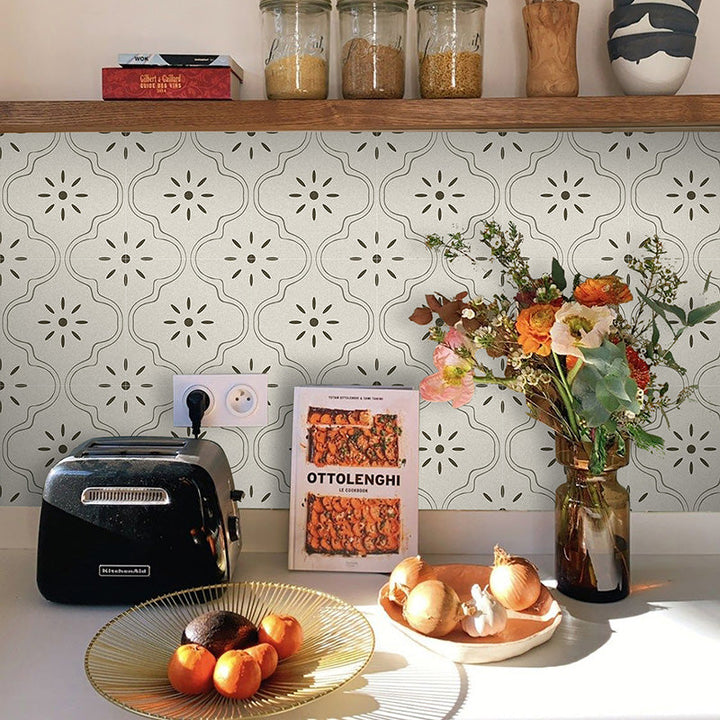 Lisslune | White Peel and Stick Mosaic Tile Peel and Stick Backsplash 10 Pack
