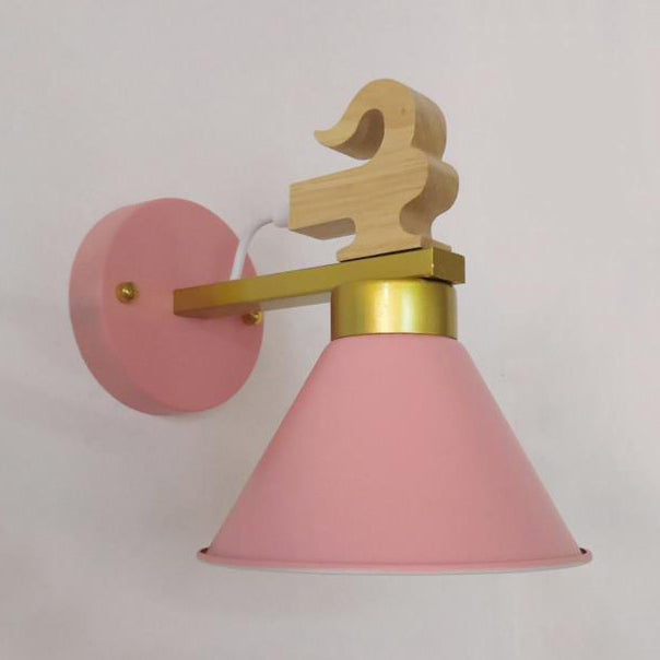 Skørter | Pyramid Ganggang Kindergarten Wall Lamp Metal Single Bulb Macaron Stylish Wall Lamp