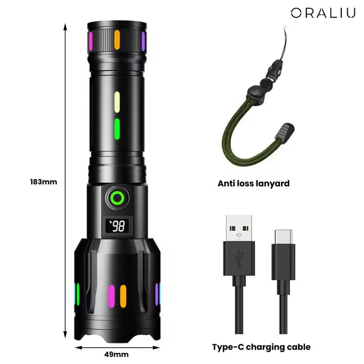 Lisslune | Military-Grade LED Flashlight – Rechargeable – 9000 Lumens
