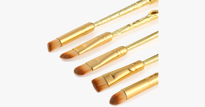 Lisslune | Gold-coated Magic Brush Set with 5 gold-coated eyeshadow brushes - Works wonders on your eyes!