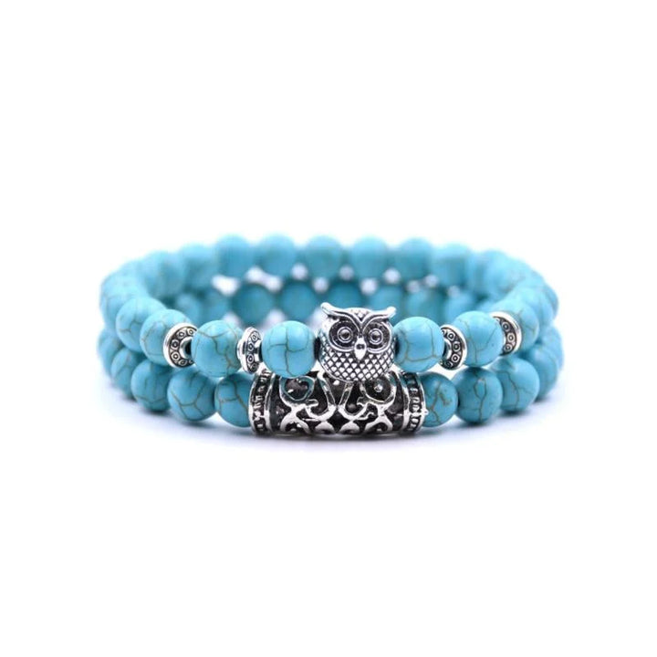 Lisslune | Owl Charm Natural Stone Bracelet