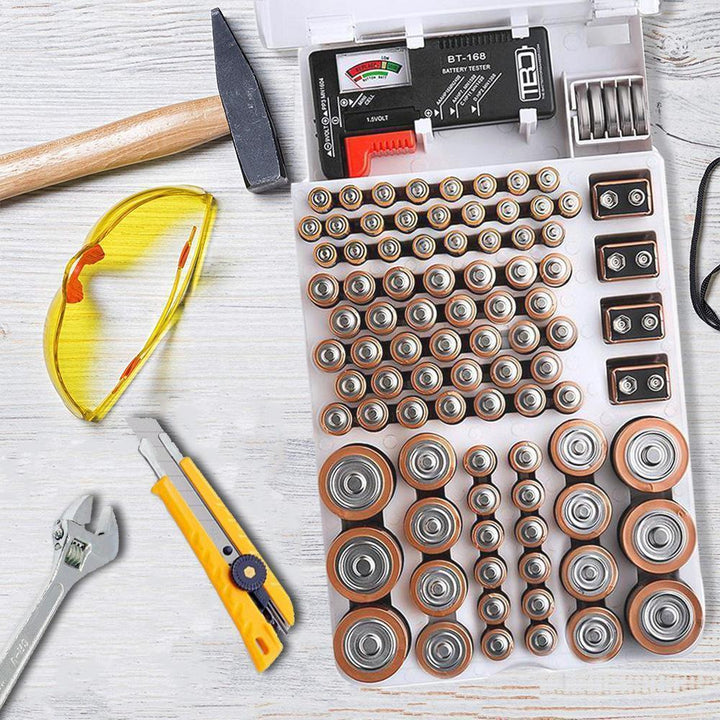 Lisslune | Battery storage box with universal battery tester