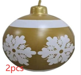 Lisslune | Inflatable Christmas Ball Outdoor Decoration 60cm – Weather Resistant PVC Christmas Decoration