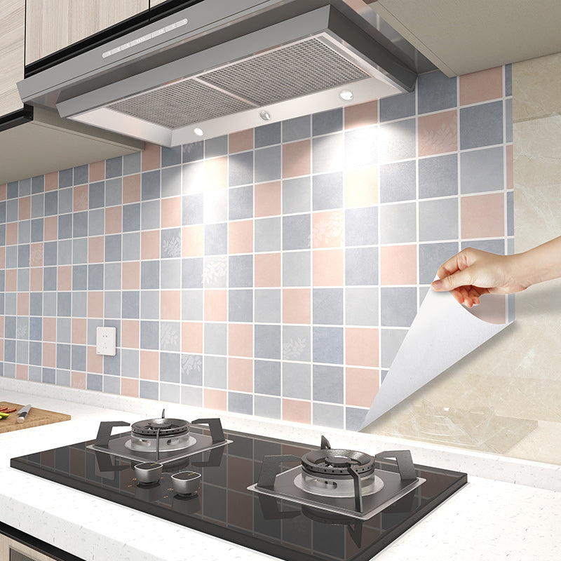 Lisslune | Modern Tile Peel & Stick PVC Grid Pattern Self-Adhesive Wallpaper