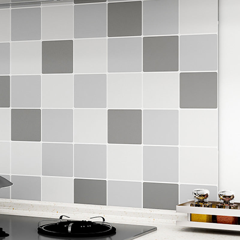 Lisslune | Modern Peel & Stick PVC Tile Grid Pattern Self-Adhesive Wallpaper