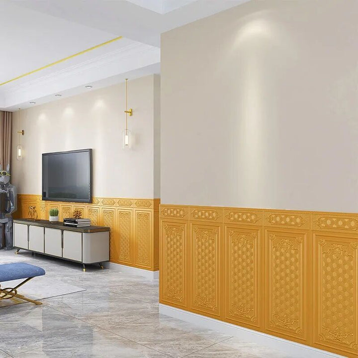Lisslune | Wall Panel 3D embossed Peel and Stick waterproof back panels for living room