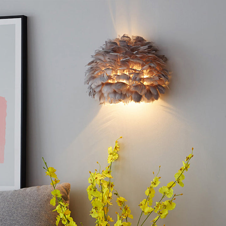 Lisslune | Designer Half-Dome Wall Light 1 Bulb Spring Living Room Ceiling Mount Wall Sconce in White/Gray