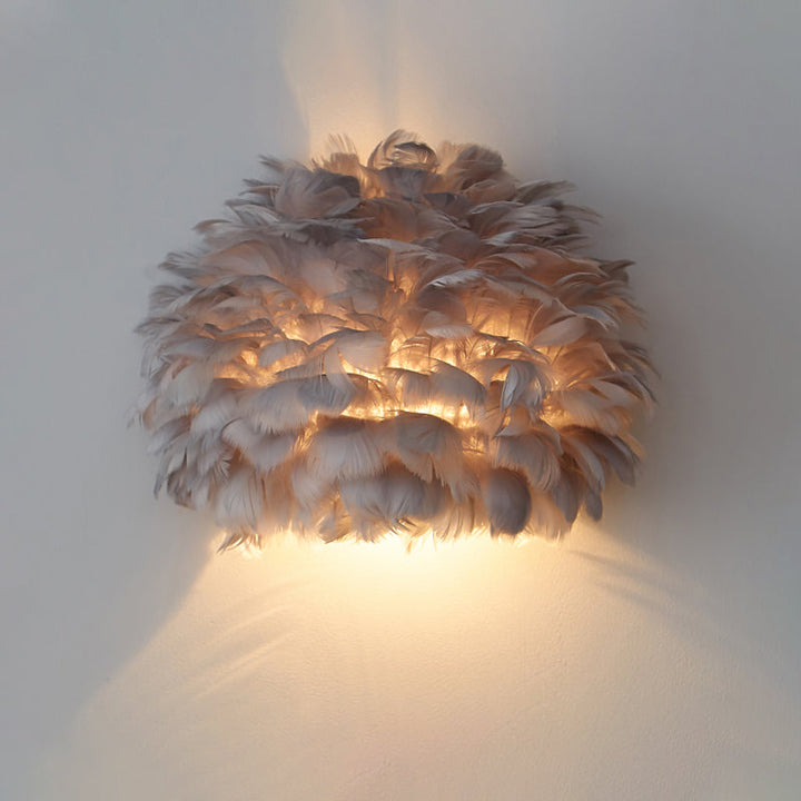 Lisslune | Designer Half-Dome Wall Light 1 Bulb Spring Living Room Ceiling Mount Wall Sconce in White/Gray
