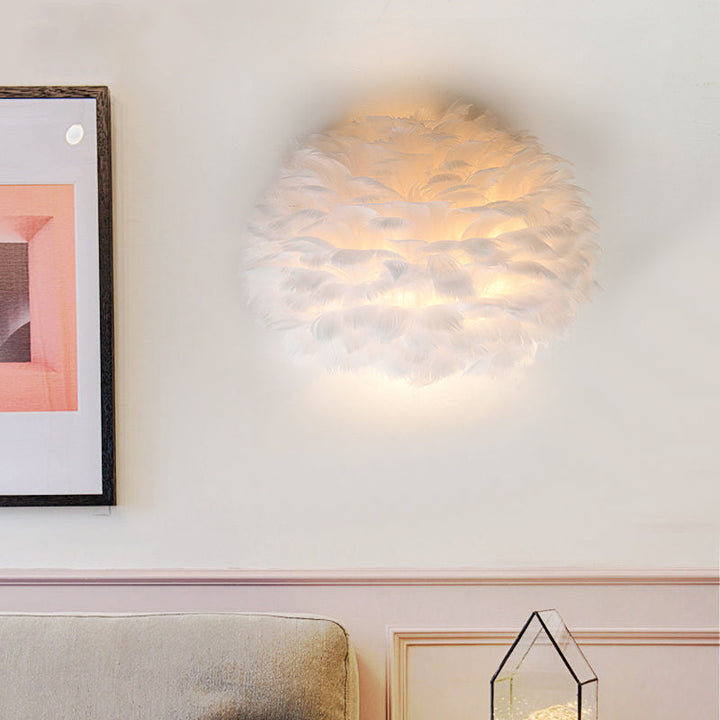 Lisslune | Designer Half-Dome Wall Light 1 Bulb Spring Living Room Ceiling Mount Wall Sconce in White/Gray