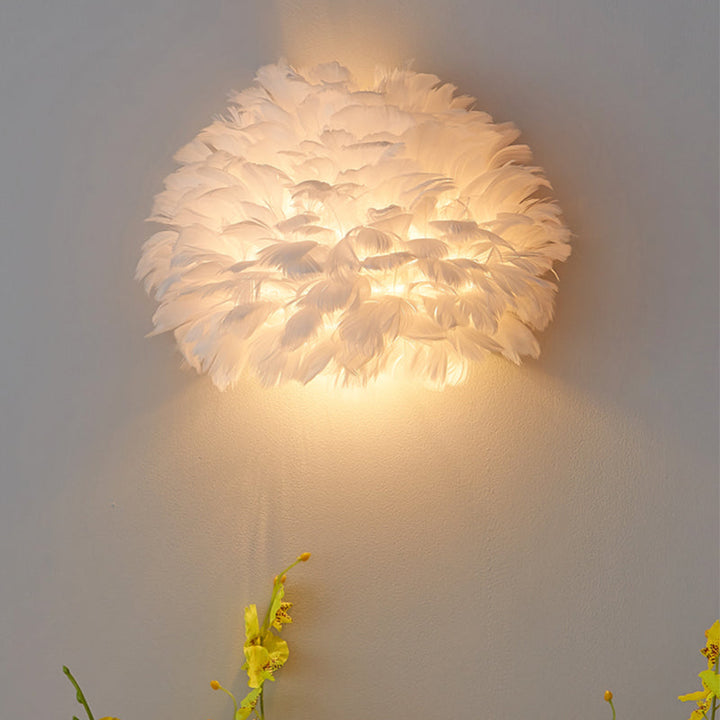 Lisslune | Designer Half-Dome Wall Light 1 Bulb Spring Living Room Ceiling Mount Wall Sconce in White/Gray