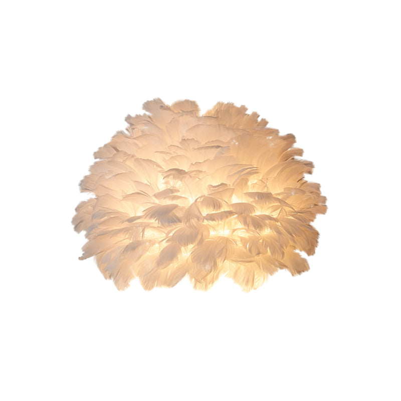 Lisslune | Designer Half-Dome Wall Light 1 Bulb Spring Living Room Ceiling Mount Wall Sconce in White/Gray