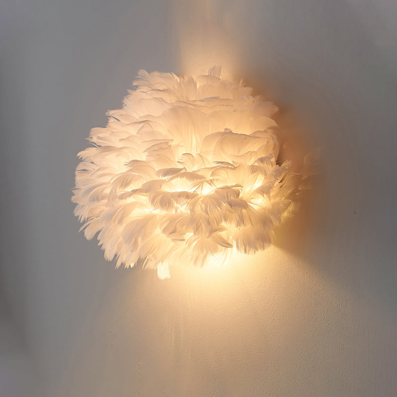 Lisslune | Designer Half-Dome Wall Light 1 Bulb Spring Living Room Ceiling Mount Wall Sconce in White/Gray