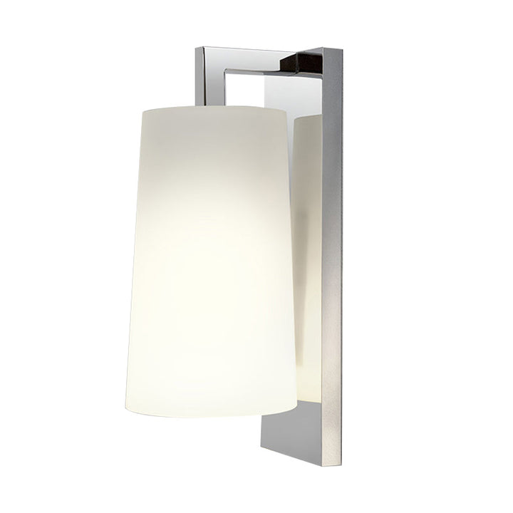 Lisslune | Fabric Tapering Wall Lighting Simplicity 1 Head White Wall Lamp Ideas with Chrome Arm