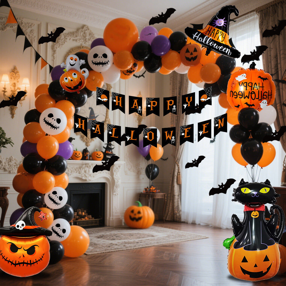 Lisslune | Halloween Balloon Set – Black Orange Purple with Pumpkin Print