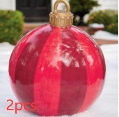 Lisslune | Inflatable Christmas Ball Outdoor Decoration 60cm – Weather Resistant PVC Christmas Decoration