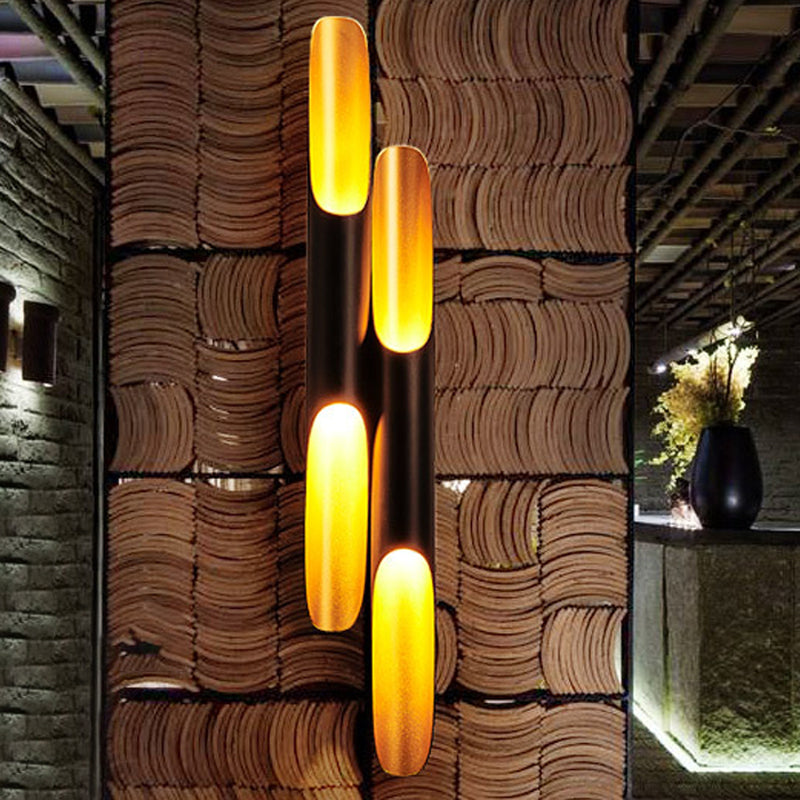 Lisslune | 23.5"/27.5" Width Pipe Wall Light Modern Metallic 1/2-Light Black Wall Lighting for Living Room