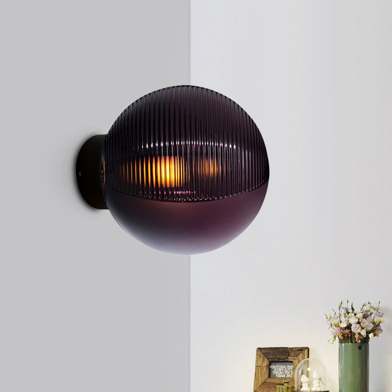 Lisslune | Global Living Room Wall Mount Lighting Dark Purple Glass 1-Light Modern Wall Sconce