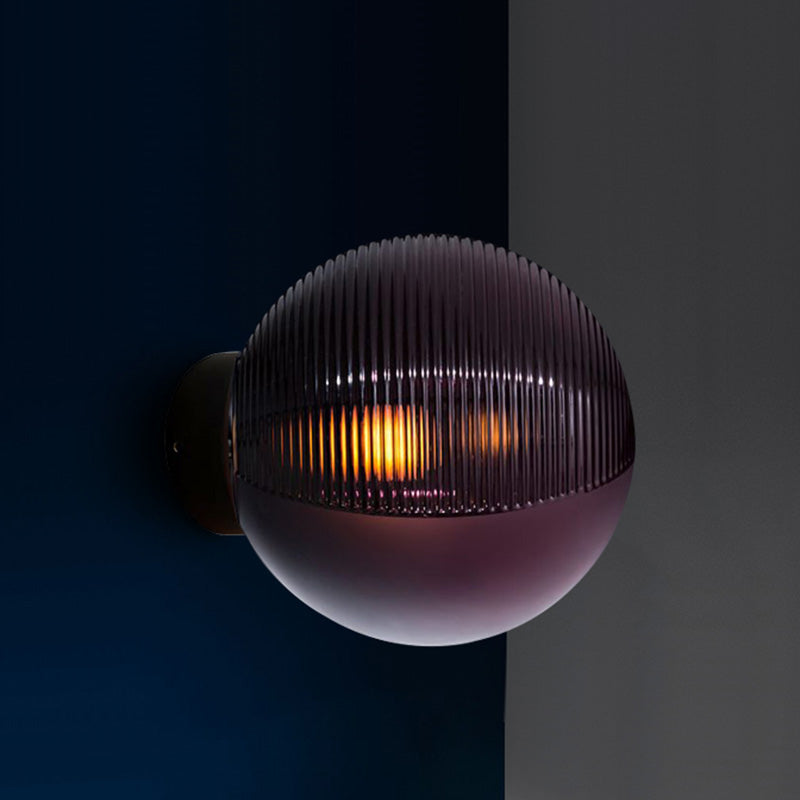 Lisslune | Global Living Room Wall Mount Lighting Dark Purple Glass 1-Light Modern Wall Sconce