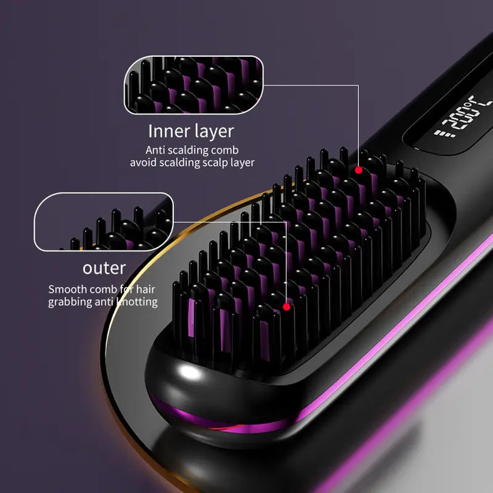 Lisslune | Portable Hair Styling Brush | Smooth & Healthy Hair Anytime, Anywhere