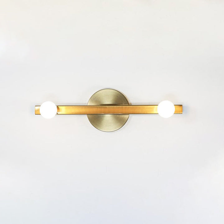 Lisslune | Metallic Linear Wall Lamp Minimalist 2 Bulbs Wall Mounted Light Fixture in Gold