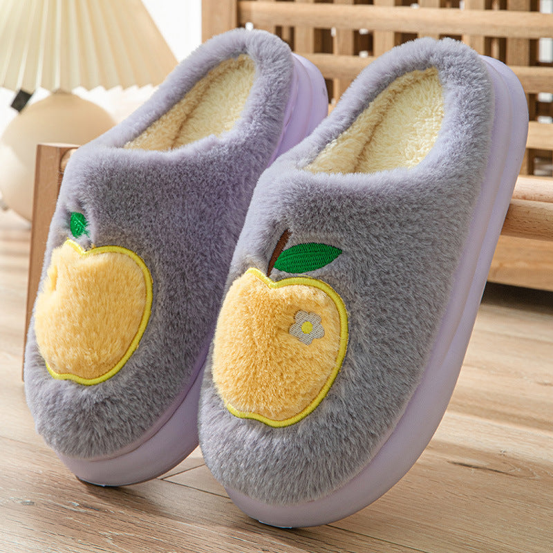 Lisslune | Cotton Slippers For Women Autumn And Winter Indoor Warm And Cute Home Slippers Nonslip Fuzzy Plush Shoes