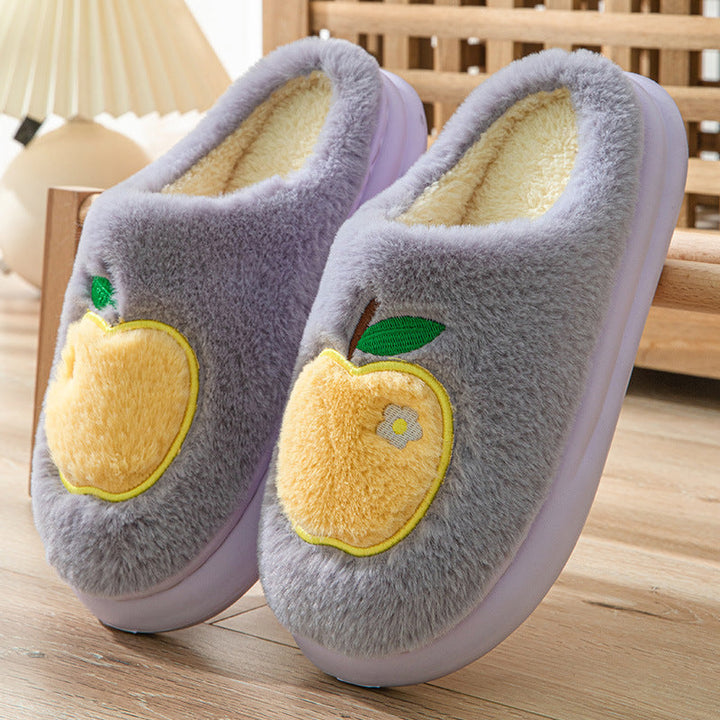 Lisslune | Cotton Slippers For Women Autumn And Winter Indoor Warm And Cute Home Slippers Nonslip Fuzzy Plush Shoes